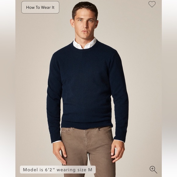 J. Crew$158 Men's Navy Crewneck 100% Cashmere Soft Sweater